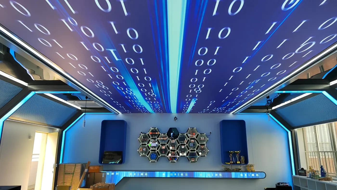 AI classroom with digital ceiling and wall installation