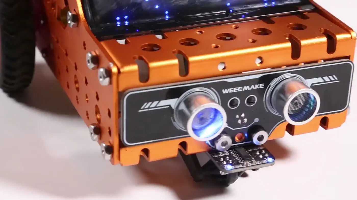Educational robot kit assembled for classroom projects